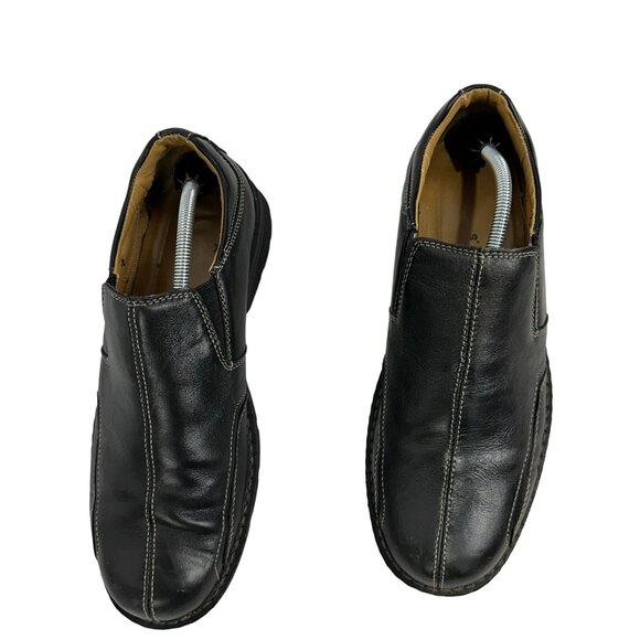 Dockers Mens 11M Black Leather Slip On Shoes Comfort Loafers All Motion - Picture 5 of 9